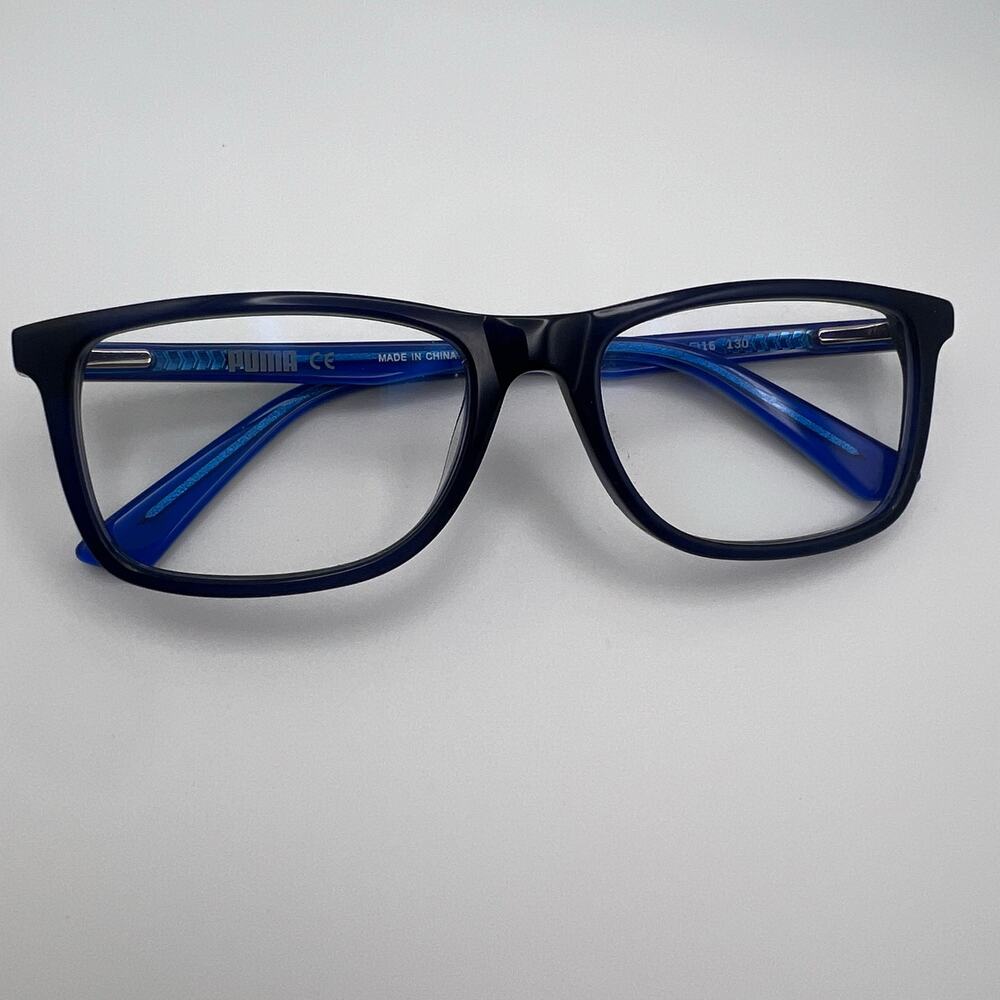 Puma Kids Eyeglasses FRAMES Only Black Full‎ Rim Blue Camo PJ00200 002 51-16-130